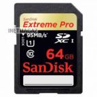 Картa памяти Sandisk 64GB Extreme pro SDXC Class 10 UHS-I 95MB/s 633X