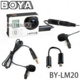 Boya by-lm20 всенаправленный конденсаторный  петличный микрофон для gopro hero 2 3 3+
