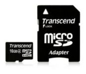 Карта памяти Transcend microsdhc 16Gb Class 4 TS16GUSDHC4 +adapter Transcend