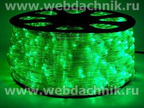 Дюралайт круглый, светодиодный 3600 диодов цвет зеленый 100м.