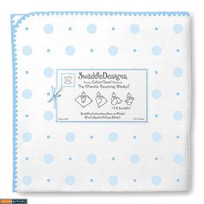 Фланелевая пеленка для новорожденного SwaddleDesigns Big Dot Lt Dot