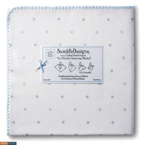 Фланелевая пеленка для новорожденного SwaddleDesigns Sterling Lt Dot