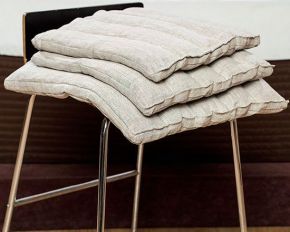Льняная подушка на табурет | сидушка для стула из лузги гречихи Греческая подушка