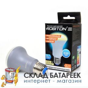 Лампа светодиодная ROBITON LED R63-8W-2700K-E27 BL1 <span style="white-space:nowrap;"><i class="icon16 color" style="background:#2A2F77;"></i>ROBITON</span>