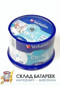 Диск Verbatim CD-R 80 52x DL+CB/50 Full Ink ID 43309