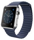 Apple Watch 42mm Stailnless Steel Case with Leather Loop - Midnight Blue (Стальные, Темно-Синий кожаный ремешок) MLFC2