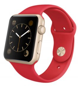 Apple Watch Sport 38mm Gold Aluminum Case with Sport Band - Red (Красный спортивный ремешок) MMEC2