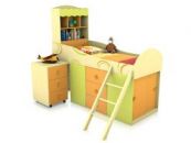 Кровать комбинированная со столом Фруттис 503.010 цвет жёлтый/манго/лайм Любимый Дом