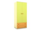 Шкаф 2-х створчатый Фруттис 503.050 цвет жёлтый/манго/лайм Любимый Дом