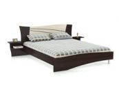 Кровать двуспальная с двумя прикроватными тумбочками Милена 4-1809 + 4-0909 цвет венге/береза Гранд Кволити