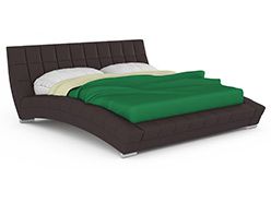 Кровать интерьерная Оливия, искусственная кожа тёмно-коричневая Нижегородмебель и К