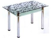 Стеклянный стол для кухни 3.2 ДП28 прозрачный+белый Мебель из Стекла