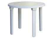 Пластиковый стол Круглый с рисунком цвет белый Агригазполимер