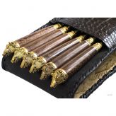 Шашлычный набор Кабан #3 Шампура с деревянной ручкой 6 шт в кожаном футляре-колчане Старый Мастер А03017