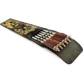 Шашлычный набор Кабан #1 Подарочные угловые шампуры с деревянными ручками 6 штук в кожаном чехле Старый Мастер А03015