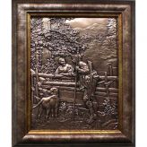 Картина из металла Охотник с собакой Объемное изображение Галтех 10-001