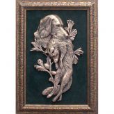 Картина из металла Собака с лисой Объемное изображение в рамке Галтех 11-055