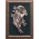 Картина из металла Собака с зайцем Объемное изображение, гальванопластика Галтех 11-054