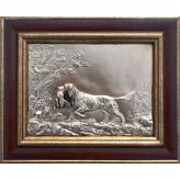 Картина из металла Собака с зайцем Гальванопластика, объемное изображение Галтех 11-057