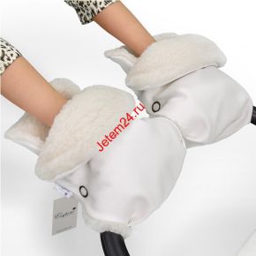 Муфта - рукавички для коляски Esspero Olsson (100% овечья шерсть) - White Esspero