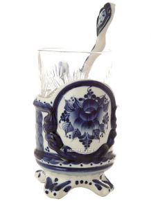 Набор чайный на 2 персоны с художественной росписью гжель "Премьер" Тульские самовары