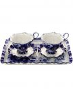 Набор чайный с художественной росписью Гжель "Для двоих" Тульские самовары