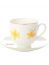Кофейная чашка с блюдцем форма "Ландыш", рисунок "Желтые цветы", Императорский фарфоровый завод Императорский фарфоровый завод