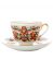 Чашка с блюдцем чайная форма "Весенняя", рисунок "Красный петух", Императорский фарфоровый завод Тульские самовары