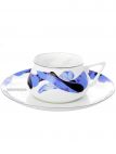Чашка с блюдцем чайная форма "Билибина 1", рисунок "Карамель синяя", Императорский фарфоровый завод Тульские самовары