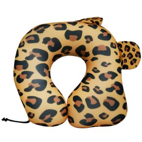 Подушка под шею "Леопард" антистресс (дорожная подушка-подголовник для путешествий) Подушки-антистресс
