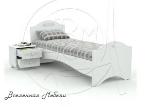 Ассоль АС-09 Кровать + АС-04 Тумба прикроватная цвет белый Компасс
