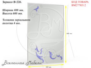 Зеркало В-226, ШхВ 40х60 см., зеркала для офиса, прихожих и ванных комнат ЕвроЗеркало