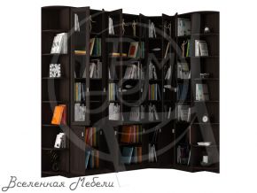 Библиотека Олимп Комплектация № 3 дверь комбинированная, цвет венге Олимп-Мебель