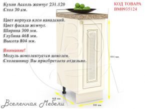 Кухня Ассоль жемчуг 231.120 Стол 30 см. Любимый Дом