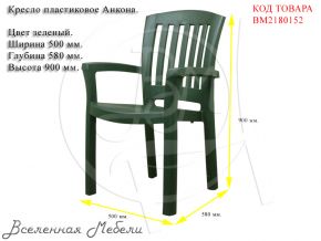 Кресло пластиковое Анкона цвет зеленый Агригазполимер