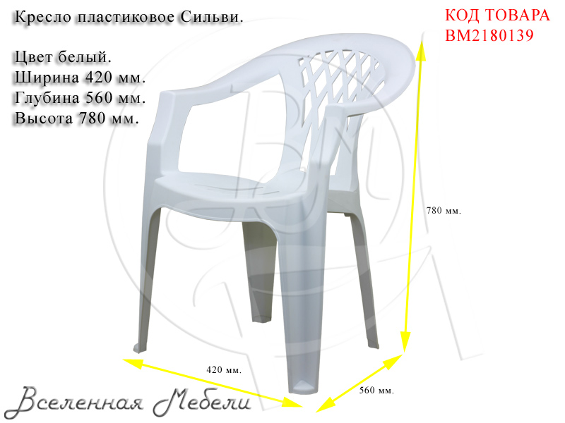 Размер пластикового стула