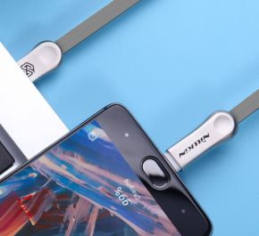 Nillkin Plus 3 | Плоский кабель с разъемами MicroUSB и Type-C (Серый)  Nillkin