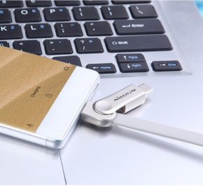 Nillkin Plus 3 | Плоский кабель с разъемами MicroUSB и Type-C (Белый)  Nillkin