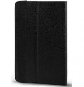 Кожаный тонкий универсальный чехол для планшета 7 - 8 дюймов с функцией подставки Классик (Черный)  Epik