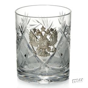 Стакан Державный, 200 мл, 1 штука Хрустальный стакан с большим гербом России Crystal tear КТ-003в