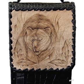 Шашлычный набор Медведь #1 Подарочные шампура 6 штук с деревянными ручками и с художественным литьем Старый Мастер А03009