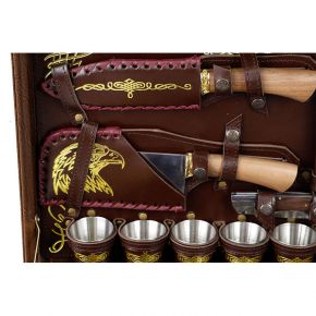 Набор шашлычный Подарочный на 6 персон Кейс с предметами утвари для отдыха Старый Мастер К104