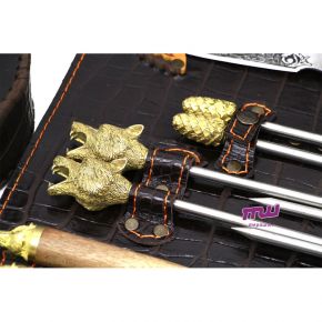 Подарочный набор Шашлычный #1 Мангал прутковый, шампура, нож, тяпка Мастерская Сёмина СКП-009