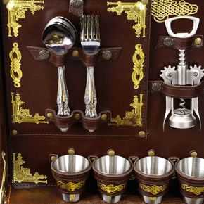 Набор шашлычный Царский на 6 персон Подарочный кейс с аксессуарами для пикника Старый Мастер К101