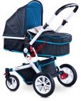 Детская коляска-трансформер Caretero COMPASS BLUE Caretero