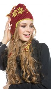 Женский головной убор IndiaStyle Женская вязанная шерстяная шапка IndiaStyle Женская вязанная шерстяная шапка
