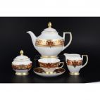 Чайный сервиз на 6 персон 17 предметов Donna bordeaux gold GL