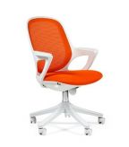 Офисное кресло Chairman  820 White Белый каркас.Оранжевая ткань. Chairman