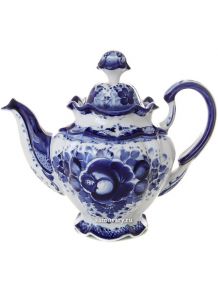 Набор чайный на 6 персон с художественной росписью Гжель "Нежное утро" Тульские самовары