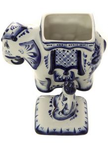 Чайница средняя "Слон"с росписью Гжель Гжель
